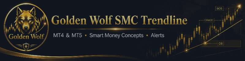 Golden Wolf SMC Trendline для MT4 и MT5: SMC-анализ рынка и уведомления