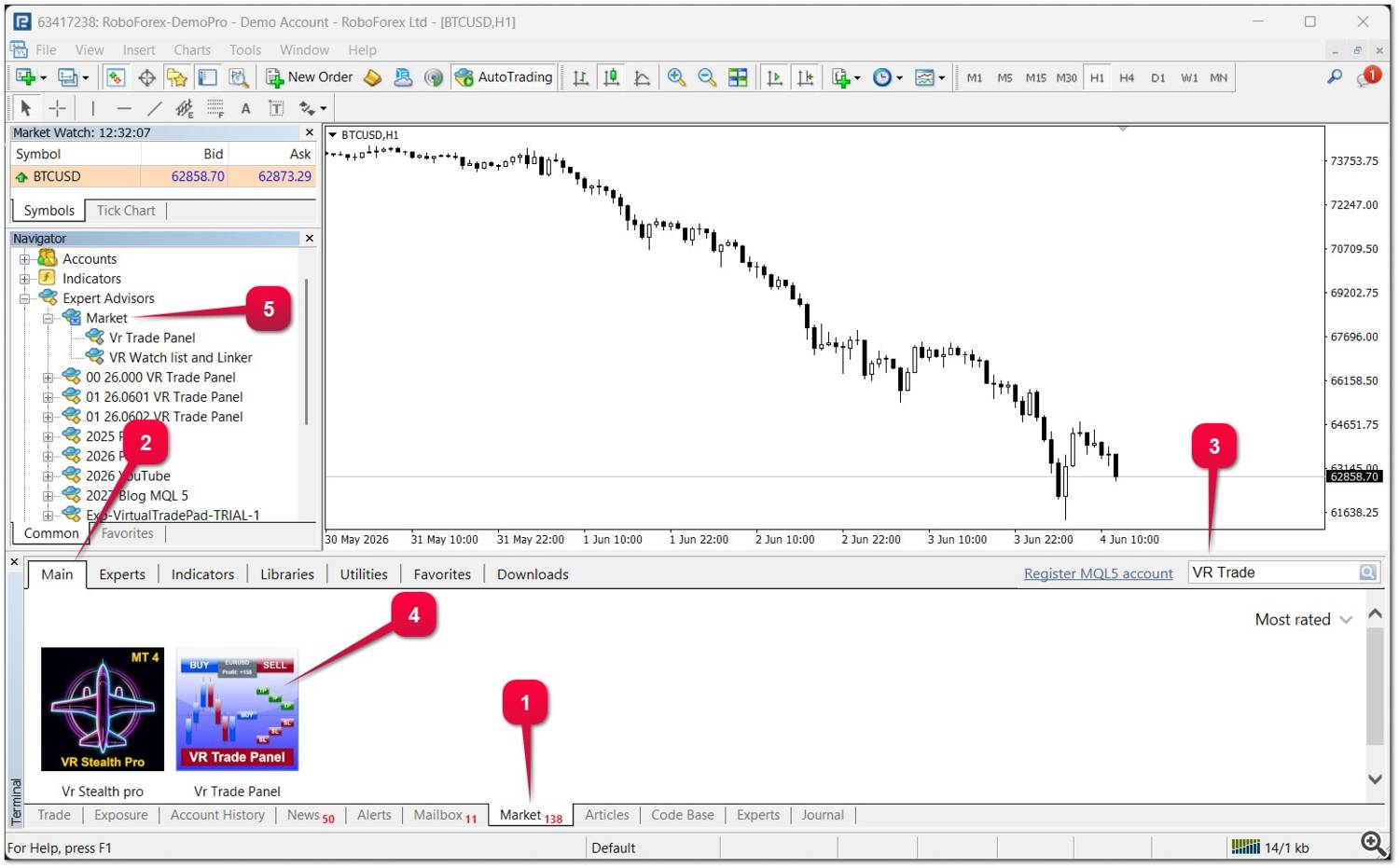 How to install an application from the MQL5 Market