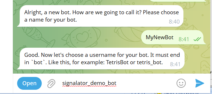 choose bot name choose bot name