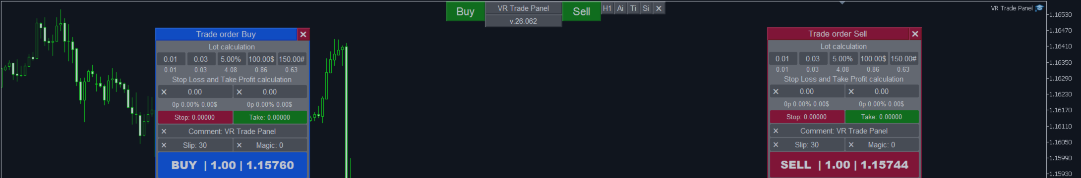 Инструкция по использованию торговой панели VR Trade Panel