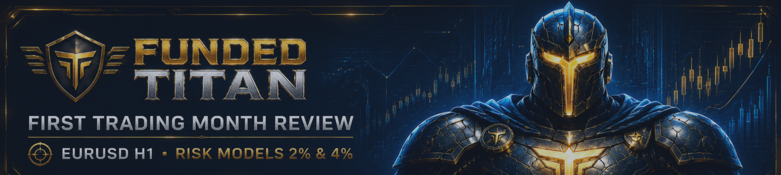 Funded Titan: First Trading Month Review on EURUSD H1 — 2% and 4% Risk Models