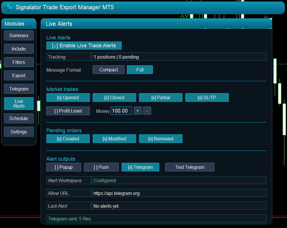 Live alerts Live alerts