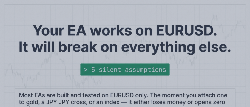 Five Symbol-Specific Assumptions That Silently Break EAs on Non-EURUSD Instruments