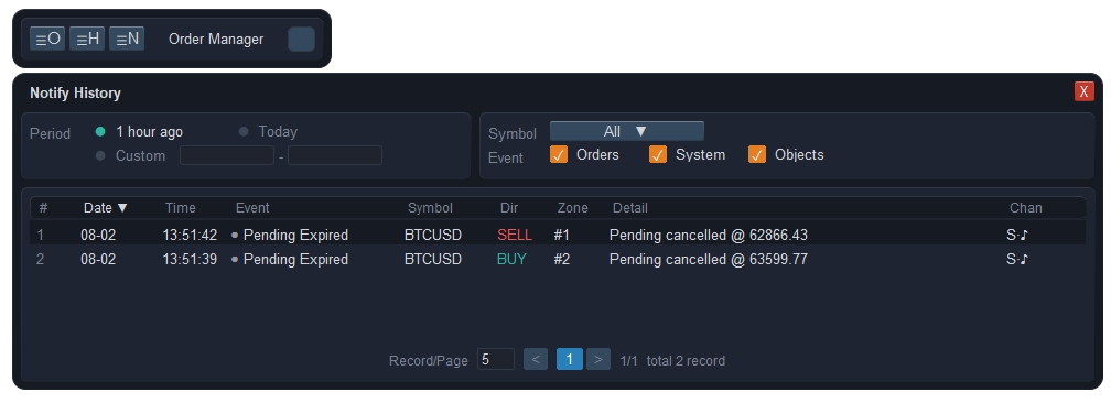 Apex Trading Console | popup Notify History Apex Trading Console | popup Notify History