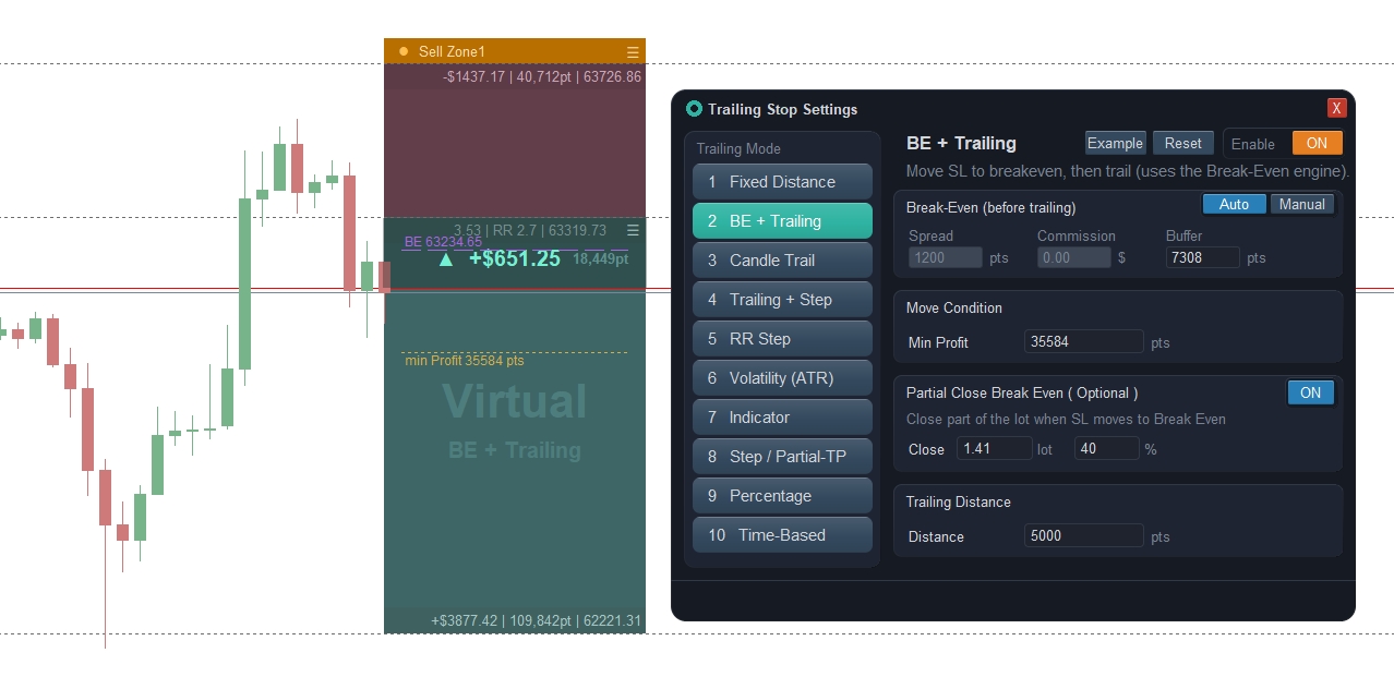 Apex Trading Console | popup Trailing Stop Apex Trading Console | popup Trailing Stop