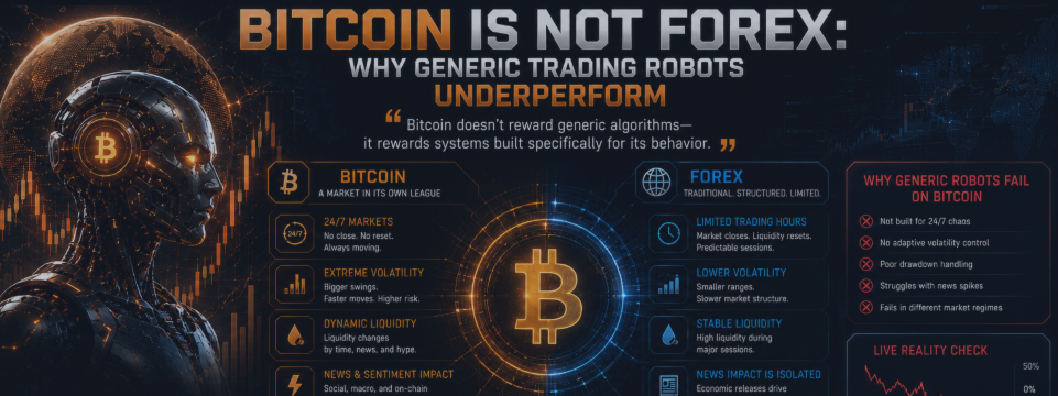 Bitcoin Is Not Forex: Why Generic Trading Robots Underperform