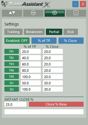 Partials tab Partials tab