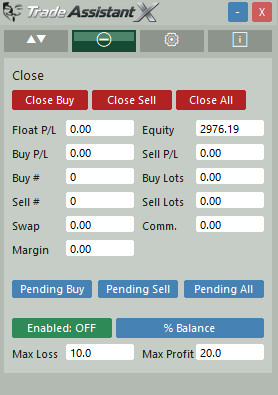 Panel "Stop" tab Panel "Stop" tab
