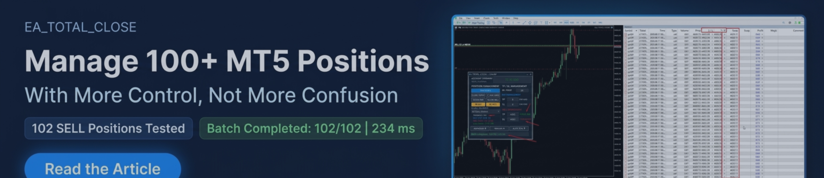 How to Manage 100+ MT5 Positions Efficiently Without Losing Control