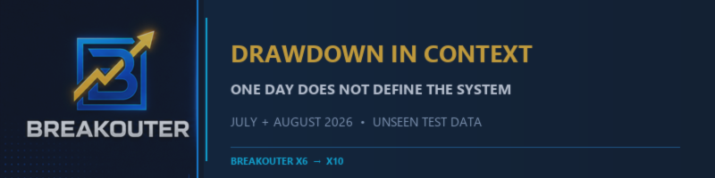 One Drawdown Day Does Not Define a System: What Two Unseen Test Months Show
