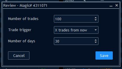 Castlist review configured with trade and day triggers Castlist review configured with trade and day triggers
