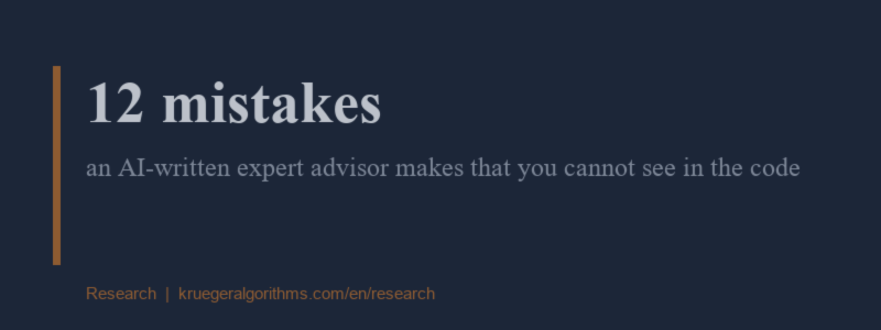 Twelve mistakes an AI-written expert advisor makes that you cannot see in the code