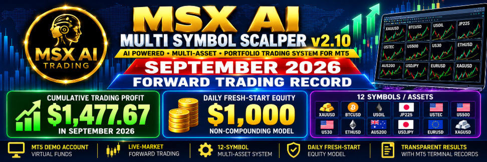 September 2026 has now completed for the forward-market demonstration of MSX AI Multi Symbol Scalper v2.10.