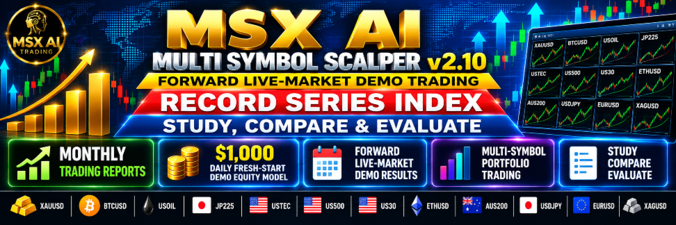 MSX AI Multi Symbol Scalper — Forward Live-Market Demo Trading Record Series Index | Study, Compare & Evaluate