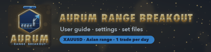Aurum Range Breakout: user guide, settings and set files (gold Asian range EA)