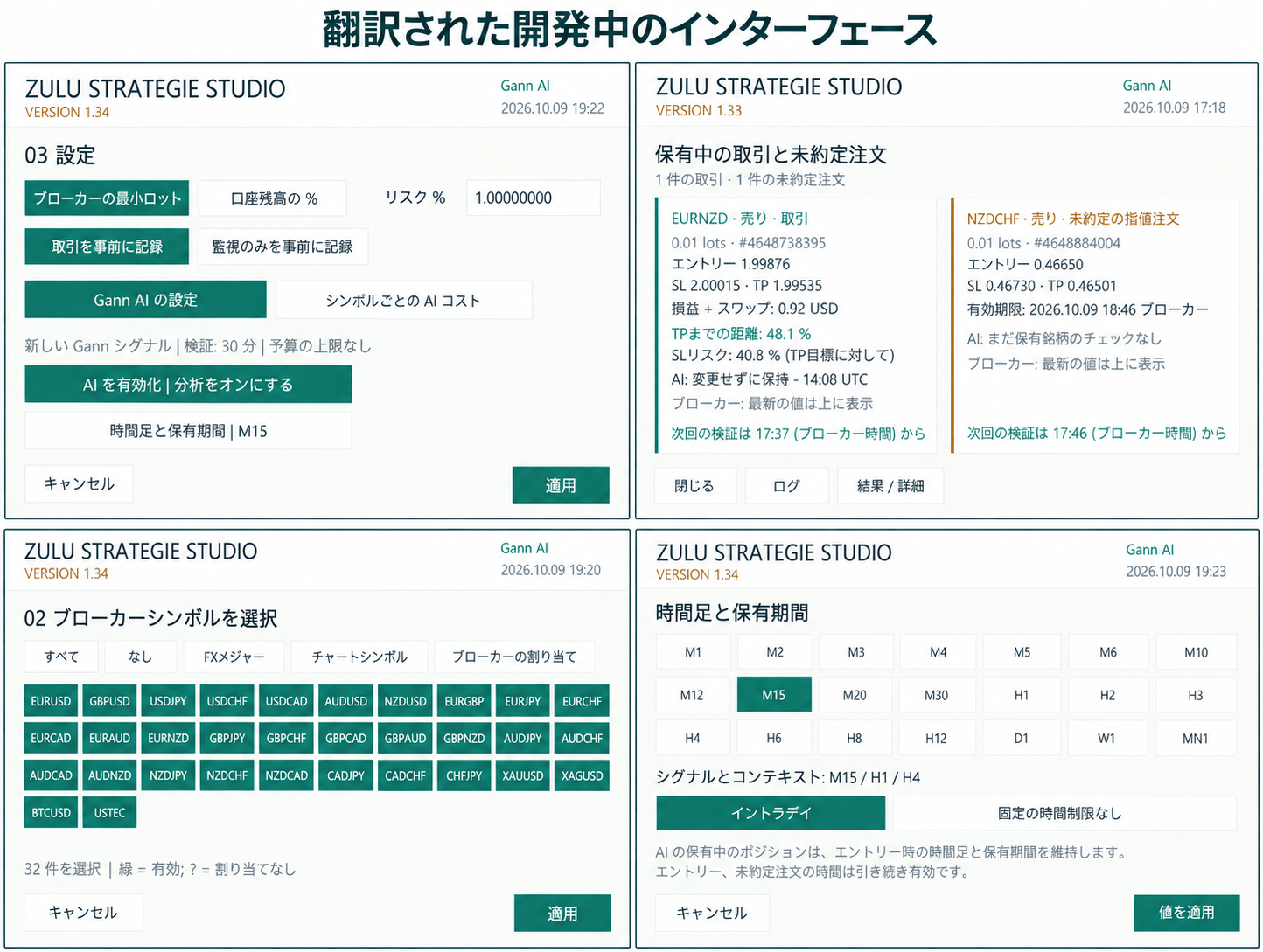 Zulu Strategie Studio 開発中のインターフェースの翻訳図