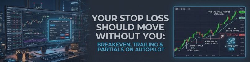 Your Stop Loss Should Move Without You: Breakeven, Trailing and Partials on Autopilot