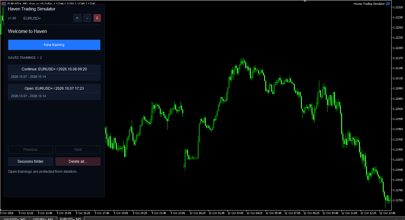 Saved trainings with multiple sessions. Saved trainings with multiple sessions.