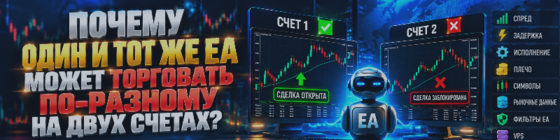 Почему один и тот же EA может торговать по-разному на двух счетах?