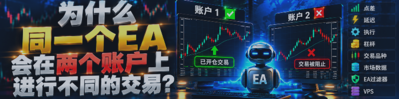为什么同一个 EA 会在两个账户上进行不同的交易？