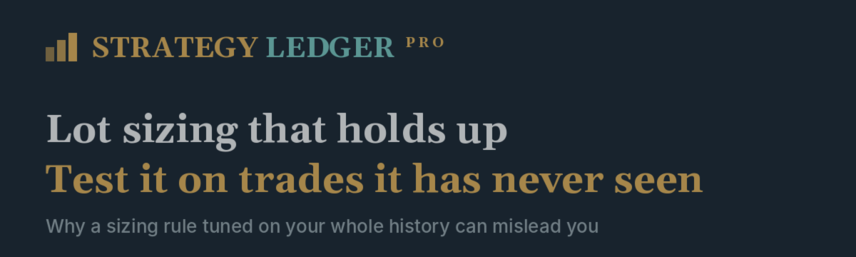 Lot sizing that holds up: test it on trades it has never seen