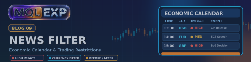 News Filter in Multi Risk Manager Pro: Forex Factory, MT5 Economic Calendar and Trading Restrictions