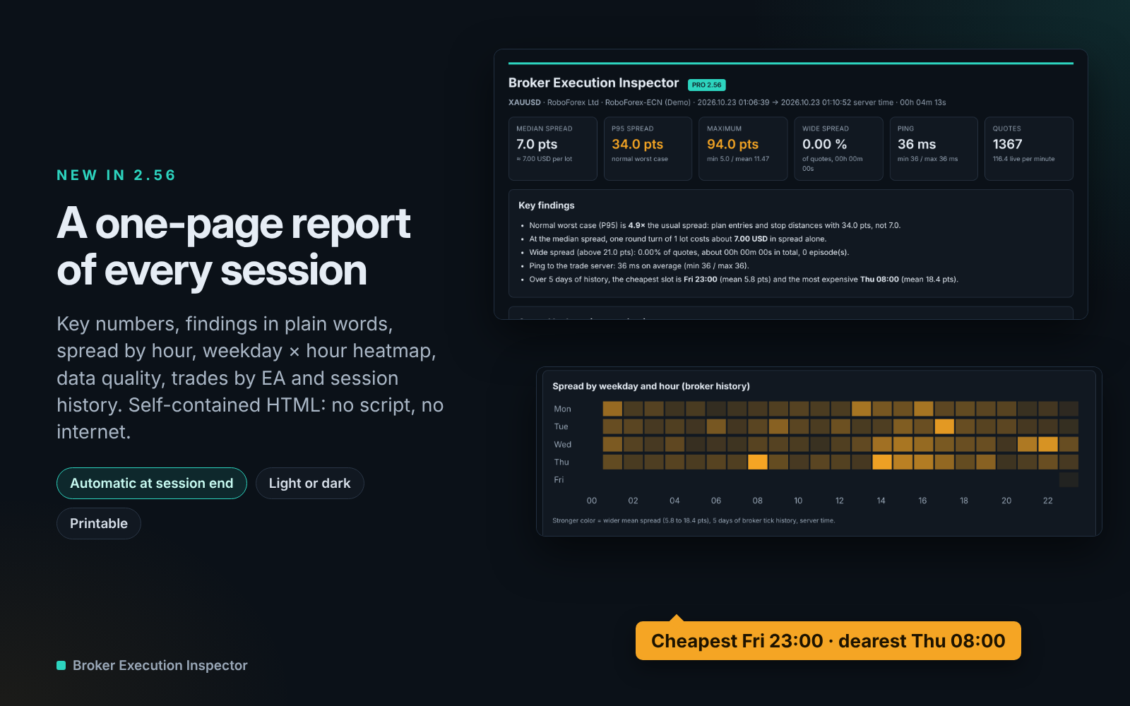 Example of a detailed Pro HTML session report