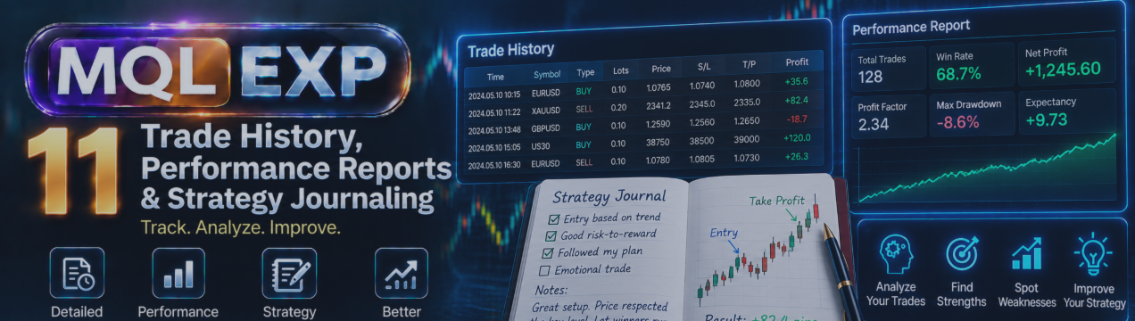 Trade History, Performance Reports and Strategy Journaling in Multi Risk Manager Pro