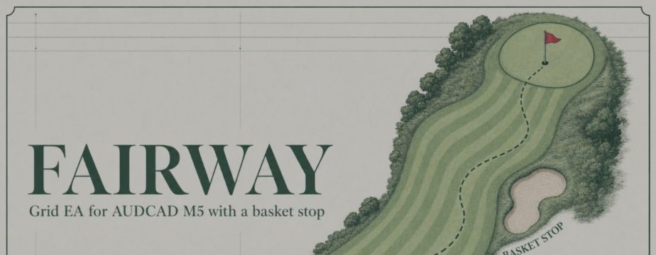 Fairway – complete guide: AUDCAD mean reversion grid with basket stop, every setting, set file