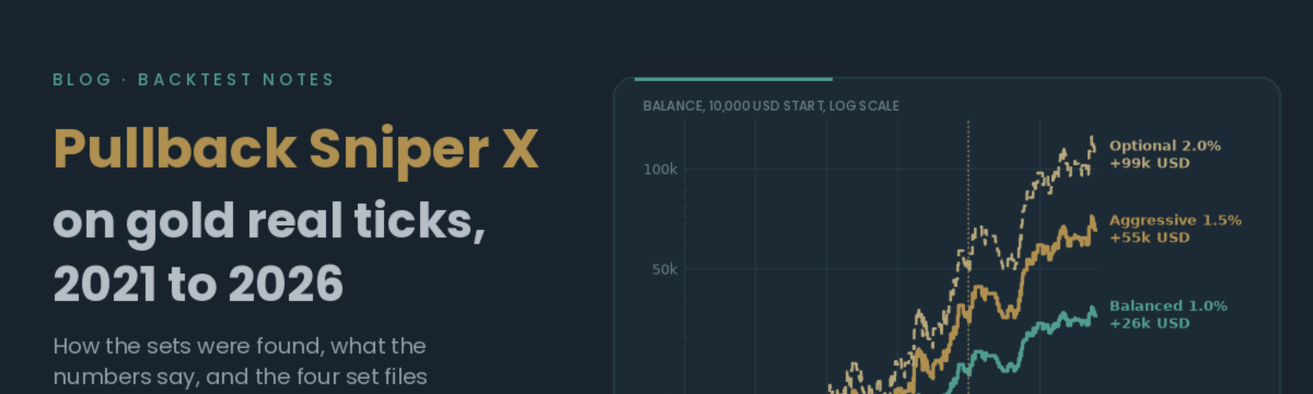 Pullback Sniper X on Gold Real Ticks (2021-2026): How I Tested It and the Four Sets I Use