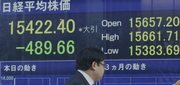 Asian stocks drop Wednesday following sharp falls on Wall Street