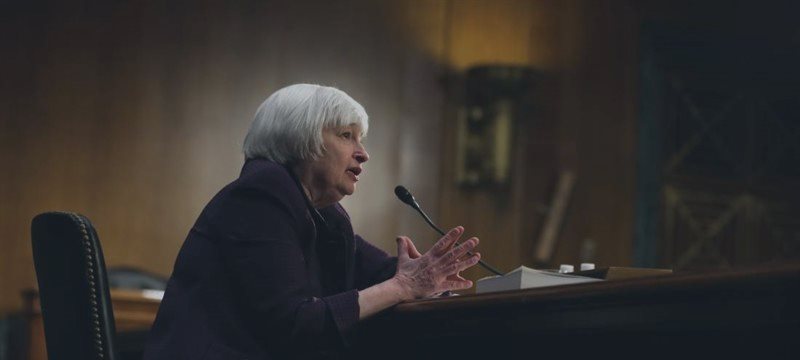 Dollar surges, gold drops as Yellen signals rate hike possible this year, points to inflation