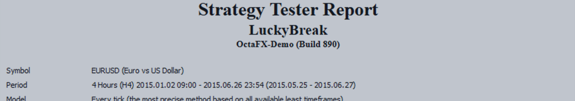 LuckyBreak EA v.5.0 - Testing on a real tick story EURUSD!