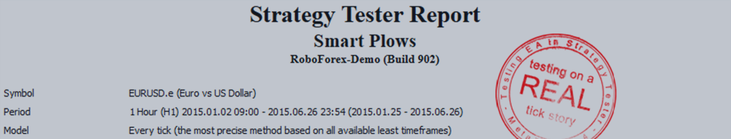 Smart Plows EA v.2.0 - Testing on a real tick story EURUSD!