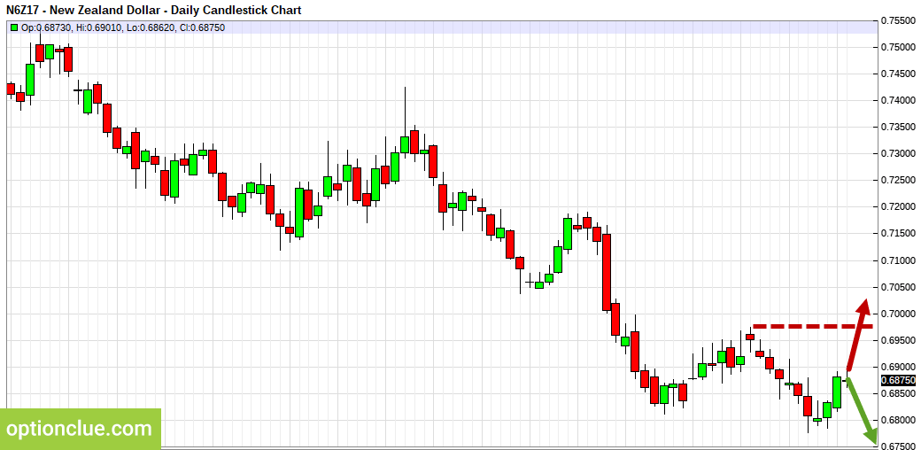 NZDUSD. Technical analysis and COT net position indicator.