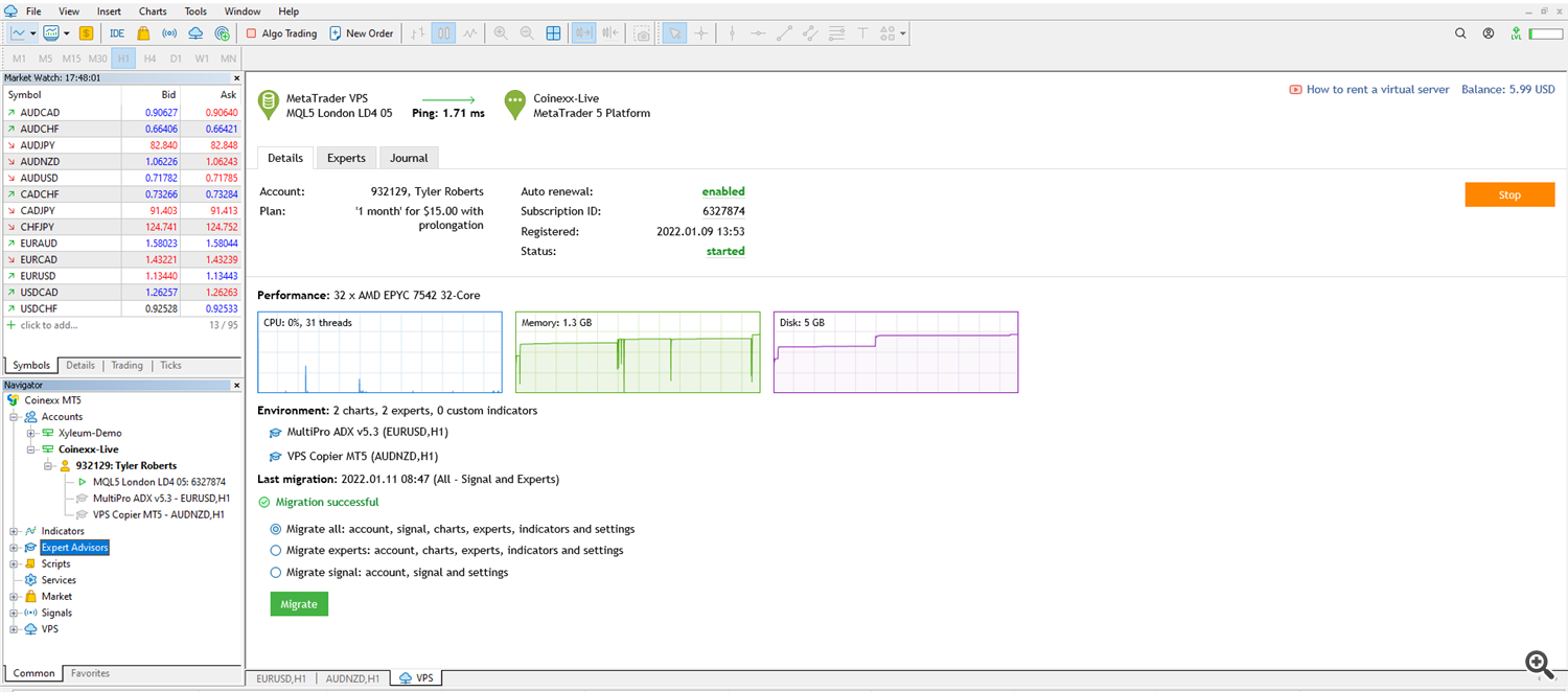 automated mt5 forex trading robot vps