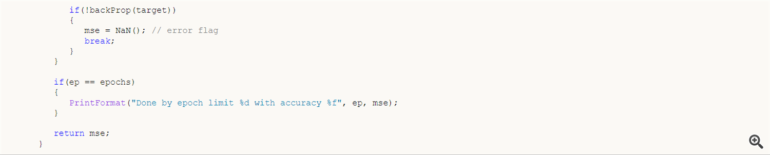 Run the error traversal over the network with backProp