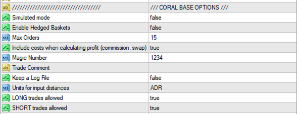 CORAL BASE OPTIONS