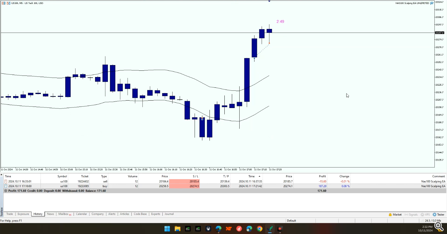 scalping ea, trading robot, NAS100