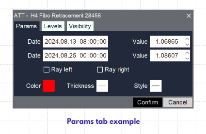 Params tab example