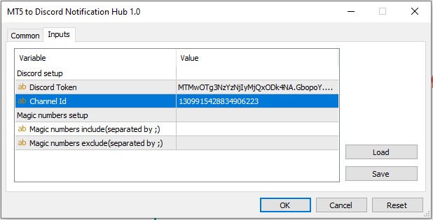 Channel ID inputs