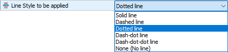 Applied line style 