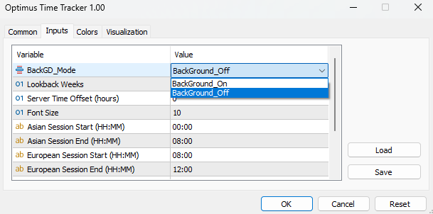 Background Transparency Mode