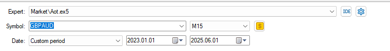 AOT - MT5 - expert advisor: Single symbol test 1