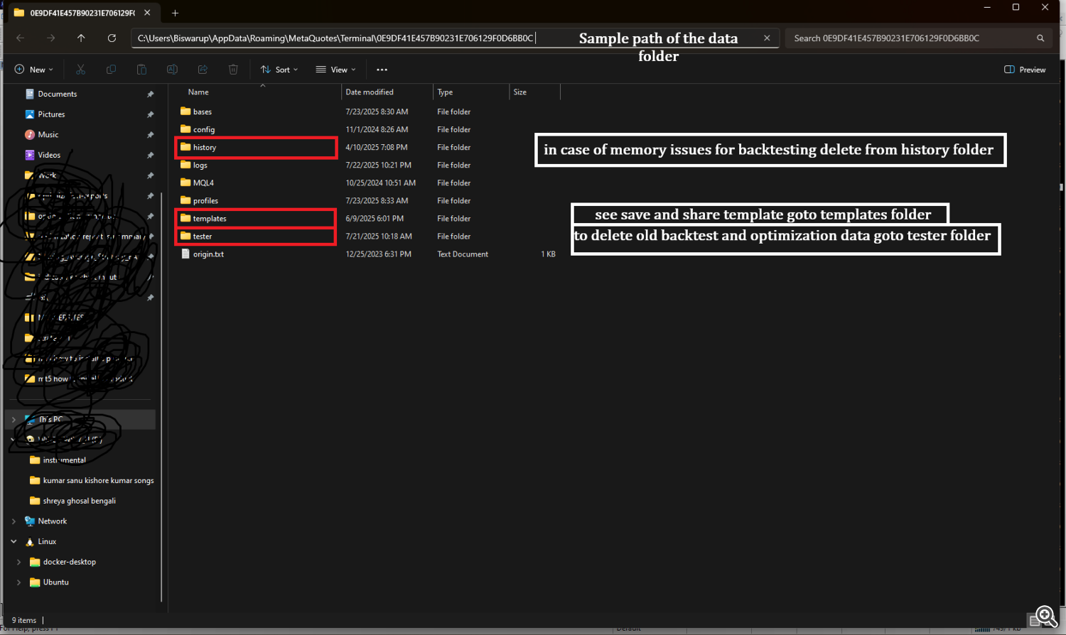 data folder path in mt4