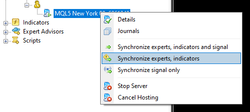 synchronize option
