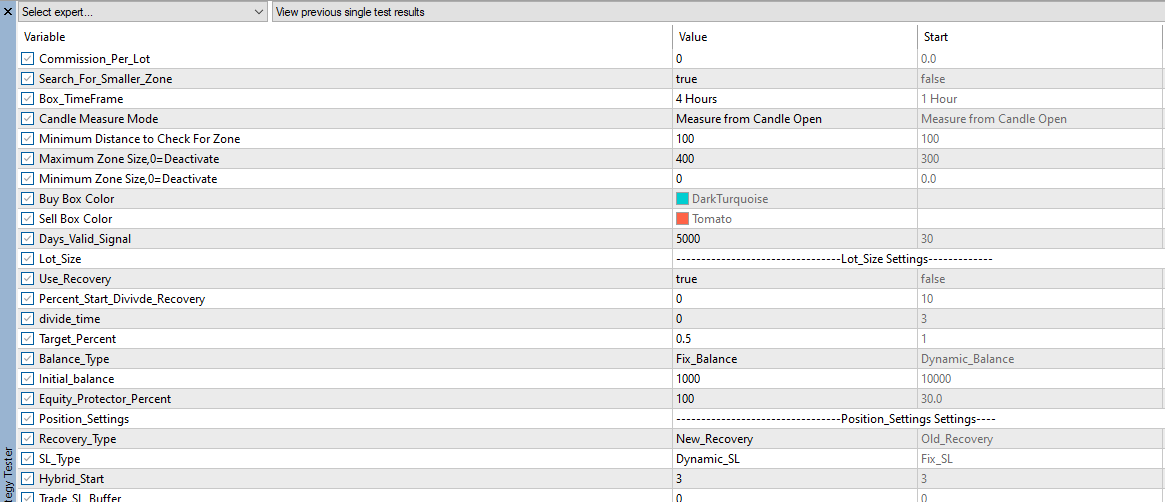 GBPUSD Settings