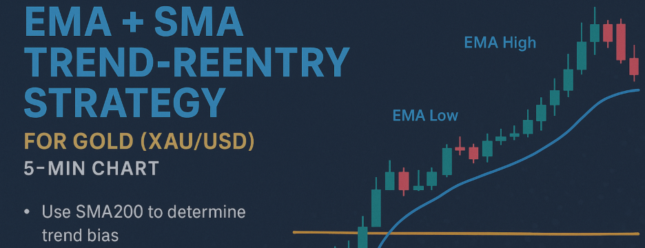 EMA + SMA Trend-Reentry Strategy for Gold (XAU/USD)