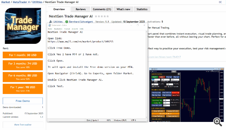 NextGen Trade Manager AI FREE DEMO