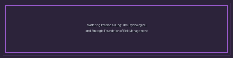🎓 Mastering Position Sizing: The Psychological and Strategic Foundation of Risk Management
